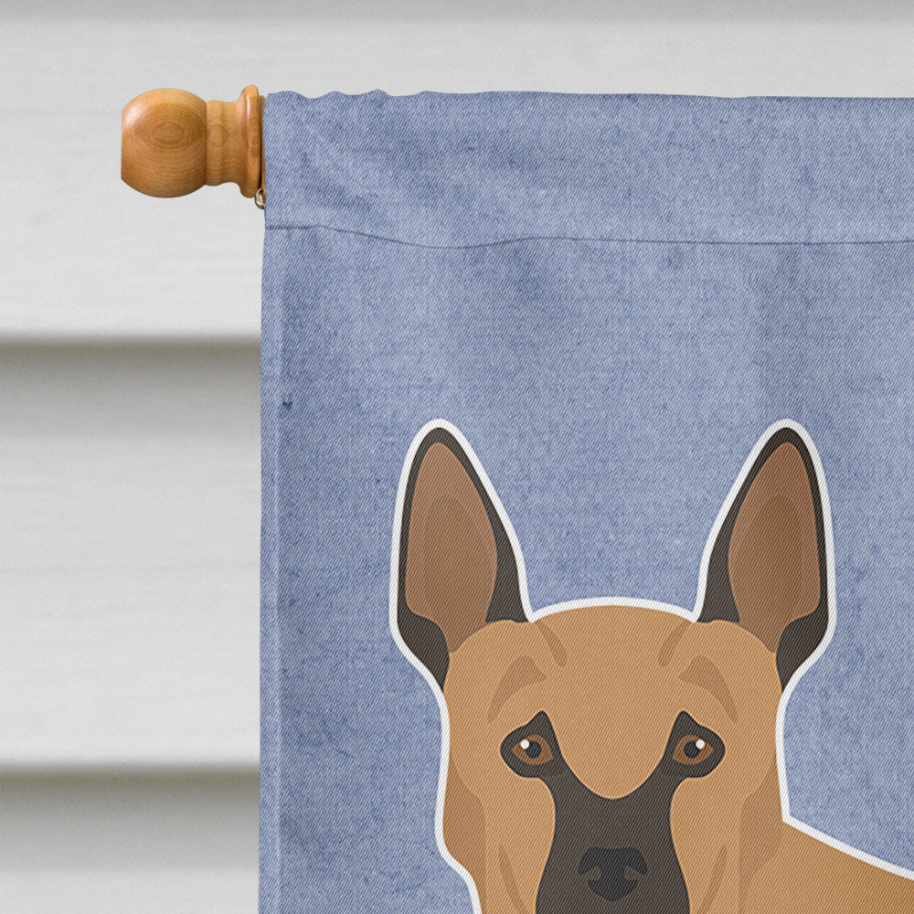 Tan German Shepherd Mastiff Mix Welcome House Flag 28x40 Porch Sleeve Pole Decorative Outside Yard Banner Artwork Wall Hanging, Polyester