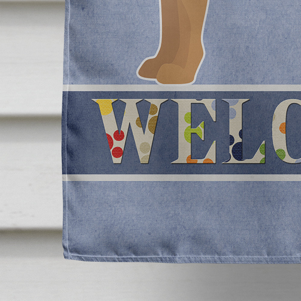 Tan German Shepherd Mastiff Mix Welcome House Flag 28x40 Porch Sleeve Pole Decorative Outside Yard Banner Artwork Wall Hanging, Polyester