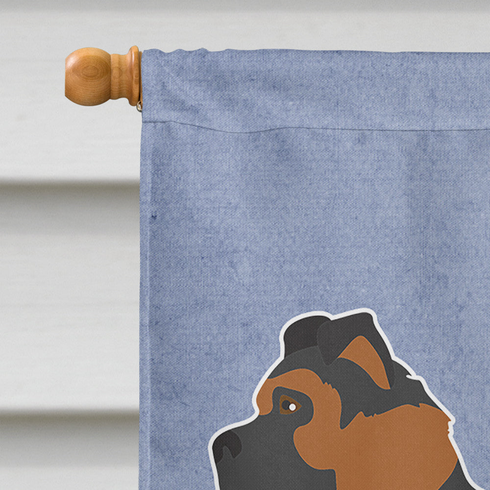 Black German Shepherd Mastiff Mix Welcome House Flag 28x40 Porch Sleeve Pole Decorative Outside Yard Banner Artwork Wall Hanging, Polyester