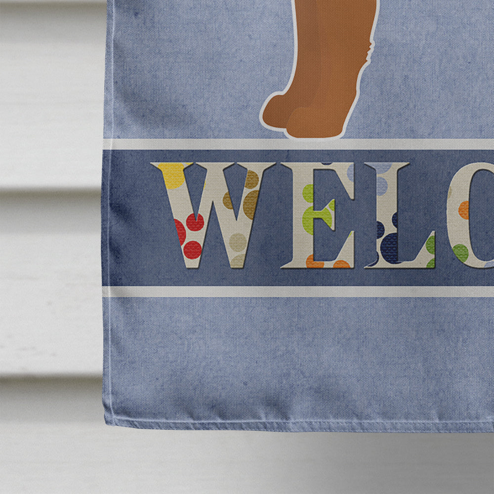 Black German Shepherd Mastiff Mix Welcome House Flag 28x40 Porch Sleeve Pole Decorative Outside Yard Banner Artwork Wall Hanging, Polyester
