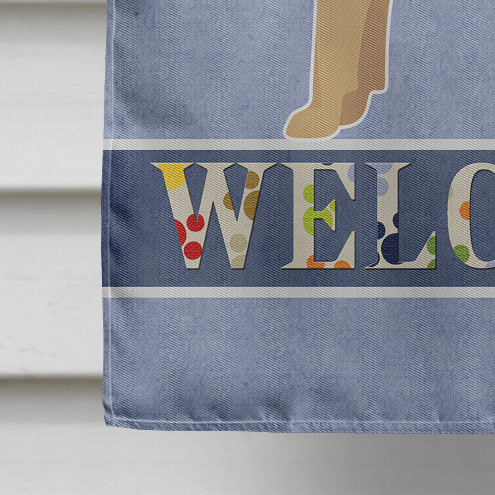 German Sheprador #1 Welcome House Flag 28x40 Porch Sleeve Pole Decorative Outside Yard Banner Artwork Wall Hanging, Polyester