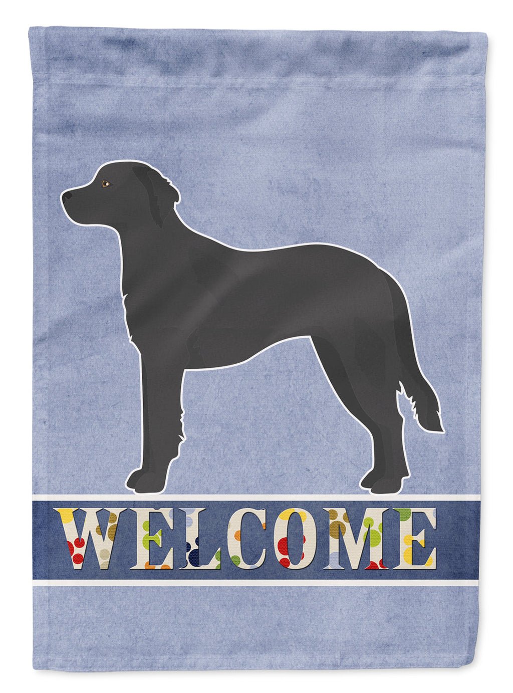 Black Goldador Welcome House Flag 28x40 Porch Sleeve Pole Decorative Outside Yard Banner Artwork Wall Hanging, Polyester