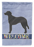 Black Goldador Welcome House Flag 28x40 Porch Sleeve Pole Decorative Outside Yard Banner Artwork Wall Hanging, Polyester