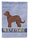 Brown Goldendoodle Welcome House Flag 28x40 Porch Sleeve Pole Decorative Outside Yard Banner Artwork Wall Hanging, Polyester