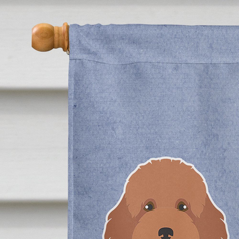 Tan Goldendoodle Welcome House Flag 28x40 Porch Sleeve Pole Decorative Outside Yard Banner Artwork Wall Hanging, Polyester