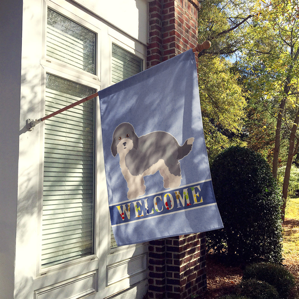 Havapoo #2 Welcome House Flag 28x40 Porch Sleeve Pole Decorative Outside Yard Banner Artwork Wall Hanging, Polyester