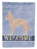 Tan Jackhuahua Welcome House Flag 28x40 Porch Sleeve Pole Decorative Outside Yard Banner Artwork Wall Hanging, Polyester