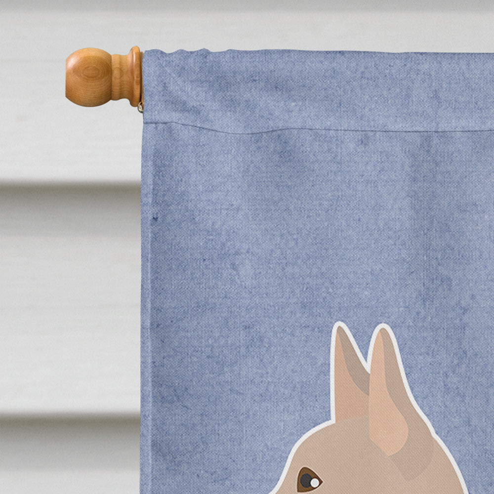 Tan Jackhuahua Welcome House Flag 28x40 Porch Sleeve Pole Decorative Outside Yard Banner Artwork Wall Hanging, Polyester