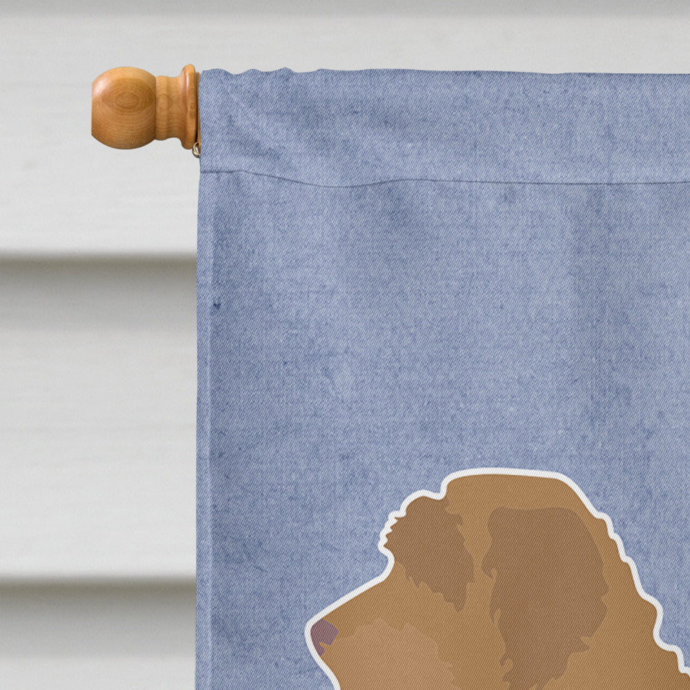 Tan Labradoodle Welcome House Flag 28x40 Porch Sleeve Pole Decorative Outside Yard Banner Artwork Wall Hanging, Polyester