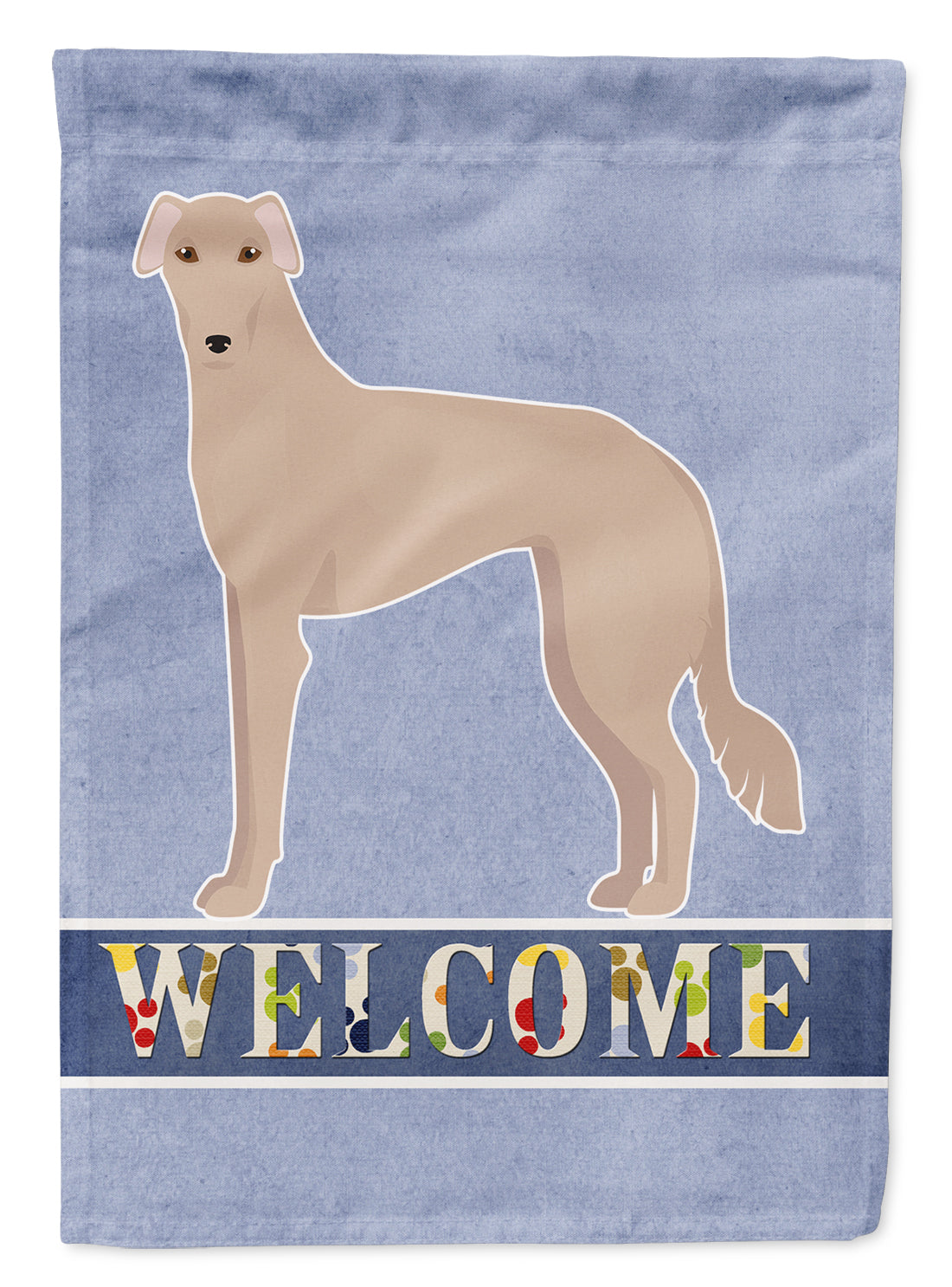 Tan Longdog Welcome House Flag 28x40 Porch Sleeve Pole Decorative Outside Yard Banner Artwork Wall Hanging, Polyester