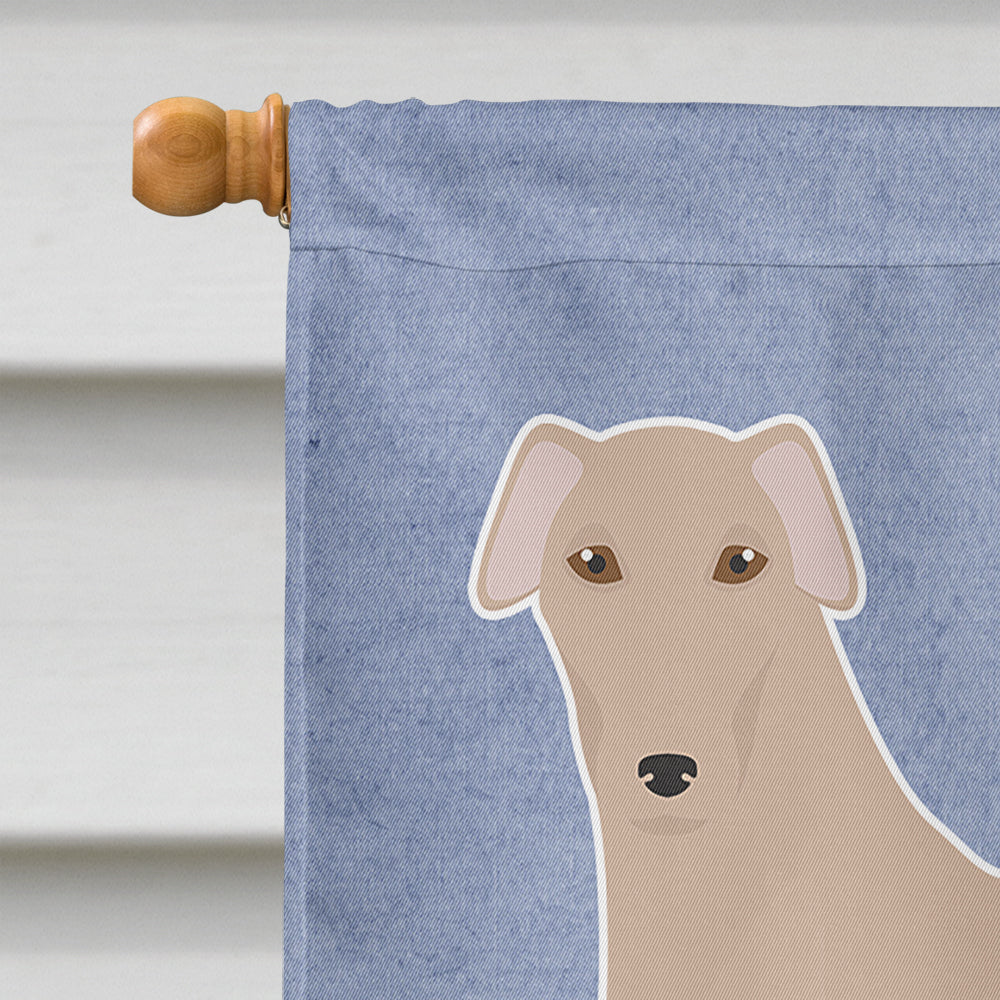 Tan Longdog Welcome House Flag 28x40 Porch Sleeve Pole Decorative Outside Yard Banner Artwork Wall Hanging, Polyester