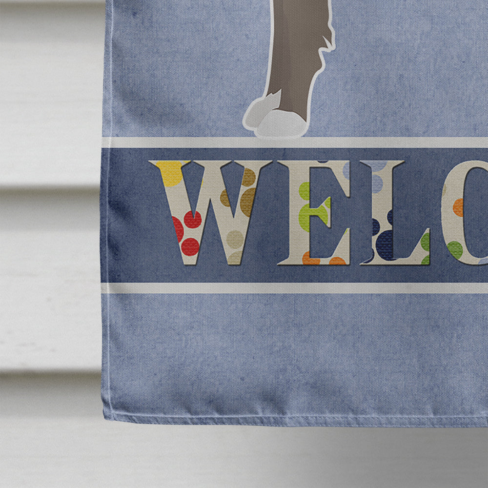 Lurcher #1 Welcome House Flag 28x40 Porch Sleeve Pole Decorative Outside Yard Banner Artwork Wall Hanging, Polyester