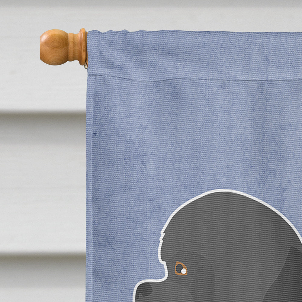 Black Mal-Shi Welcome House Flag 28x40 Porch Sleeve Pole Decorative Outside Yard Banner Artwork Wall Hanging, Polyester