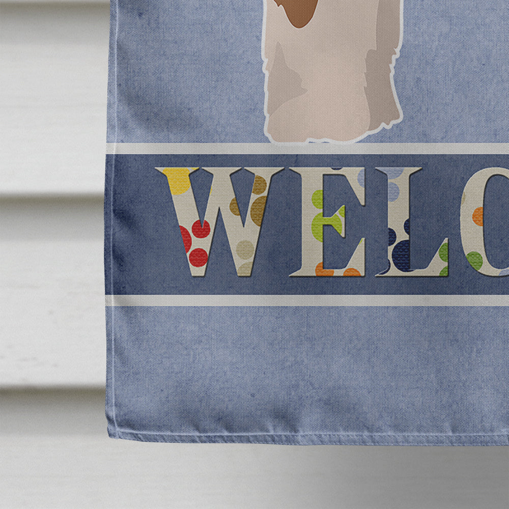 Mal-Shi Welcome House Flag 28x40 Porch Sleeve Pole Decorative Outside Yard Banner Artwork Wall Hanging, Polyester