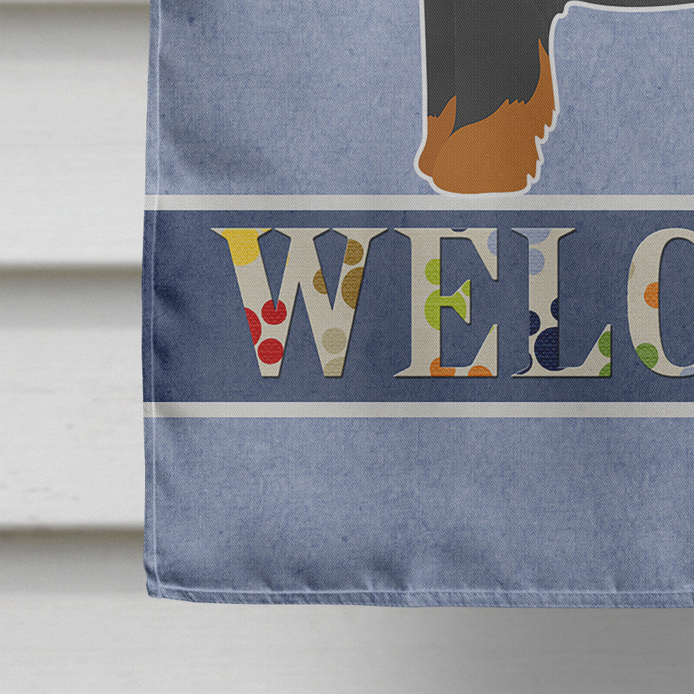 Morkie Welcome House Flag 28x40 Porch Sleeve Pole Decorative Outside Yard Banner Artwork Wall Hanging, Polyester