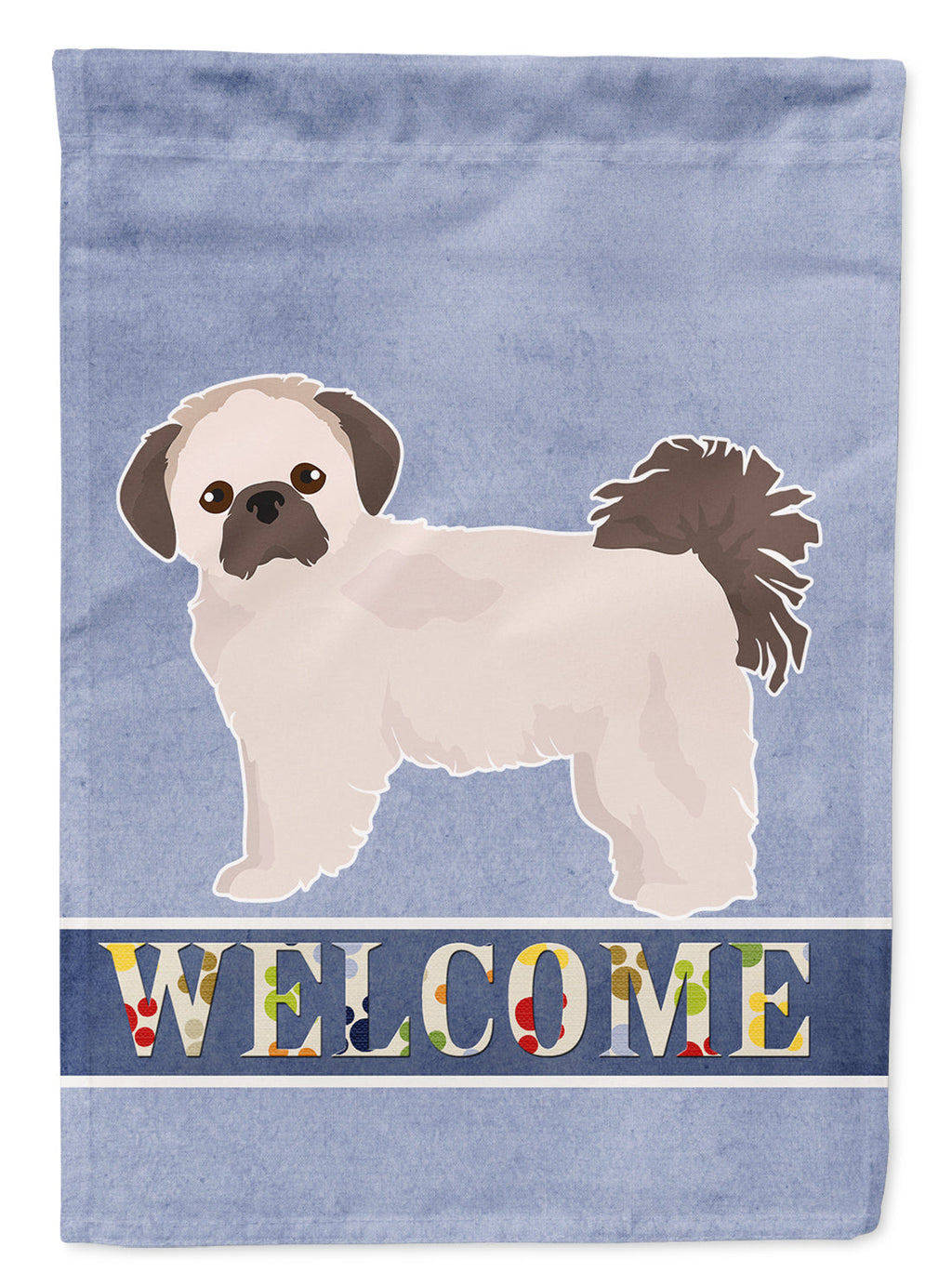 Pekeapoo Welcome House Flag 28x40 Porch Sleeve Pole Decorative Outside Yard Banner Artwork Wall Hanging, Polyester
