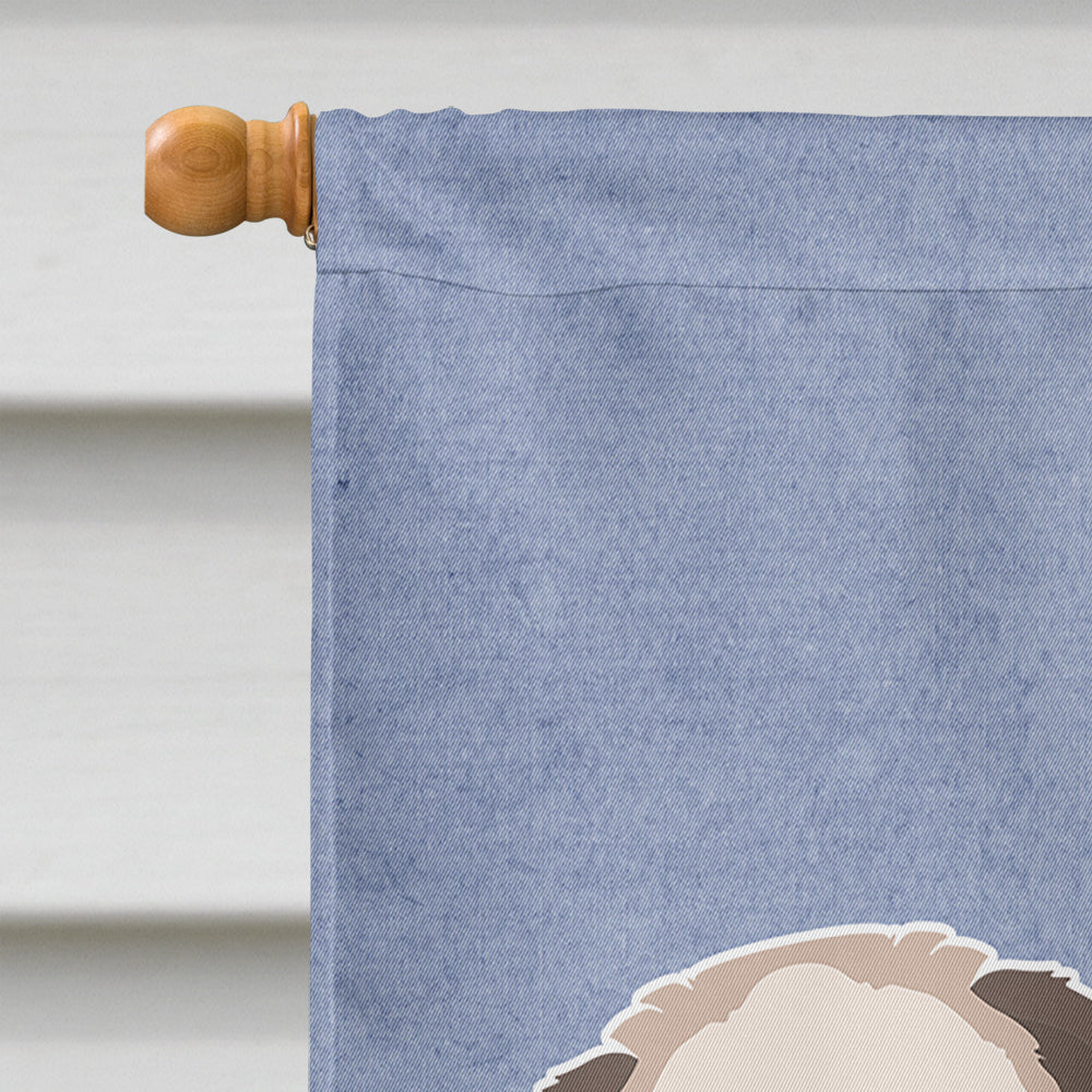 Pekeapoo Welcome House Flag 28x40 Porch Sleeve Pole Decorative Outside Yard Banner Artwork Wall Hanging, Polyester