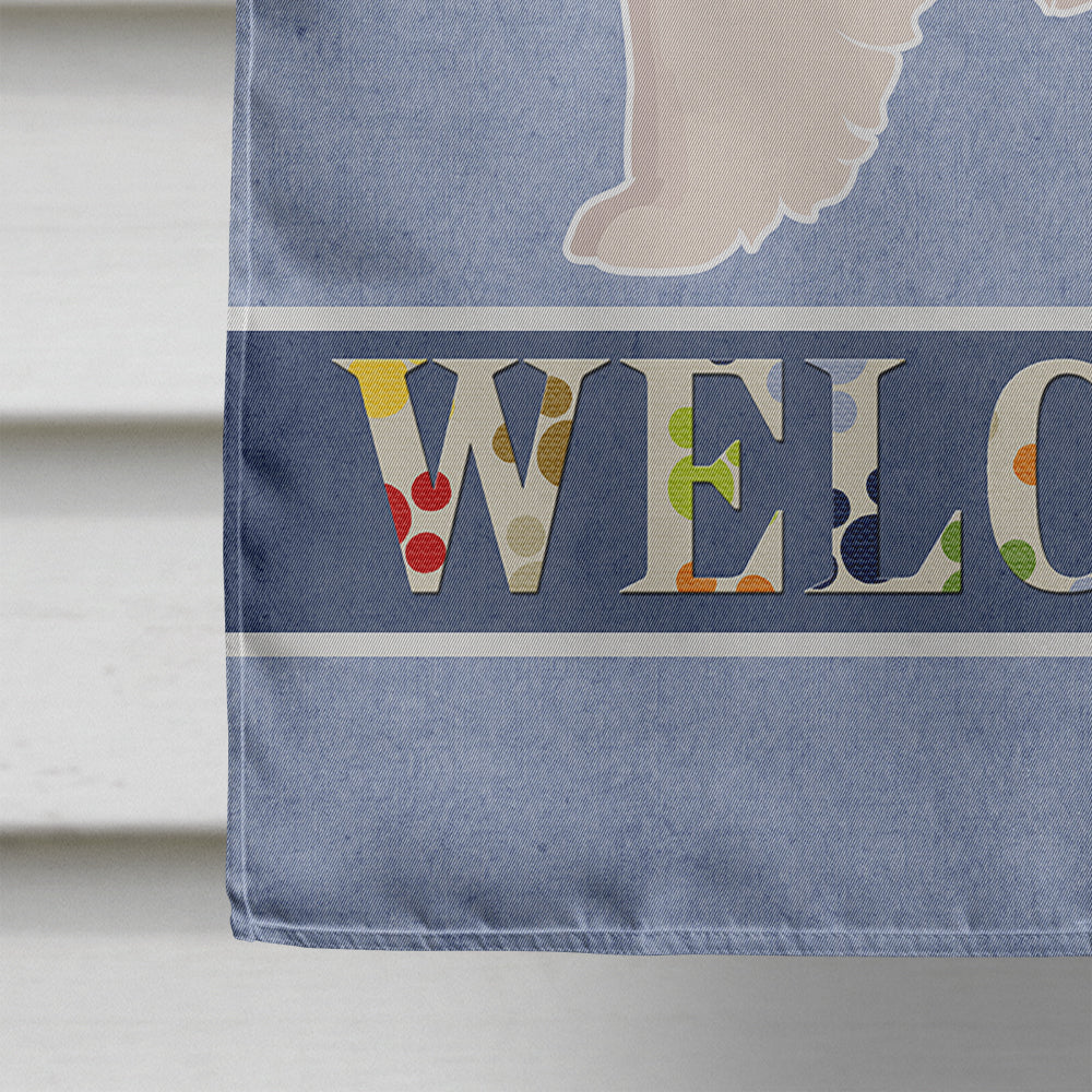 Pekeapoo Welcome House Flag 28x40 Porch Sleeve Pole Decorative Outside Yard Banner Artwork Wall Hanging, Polyester