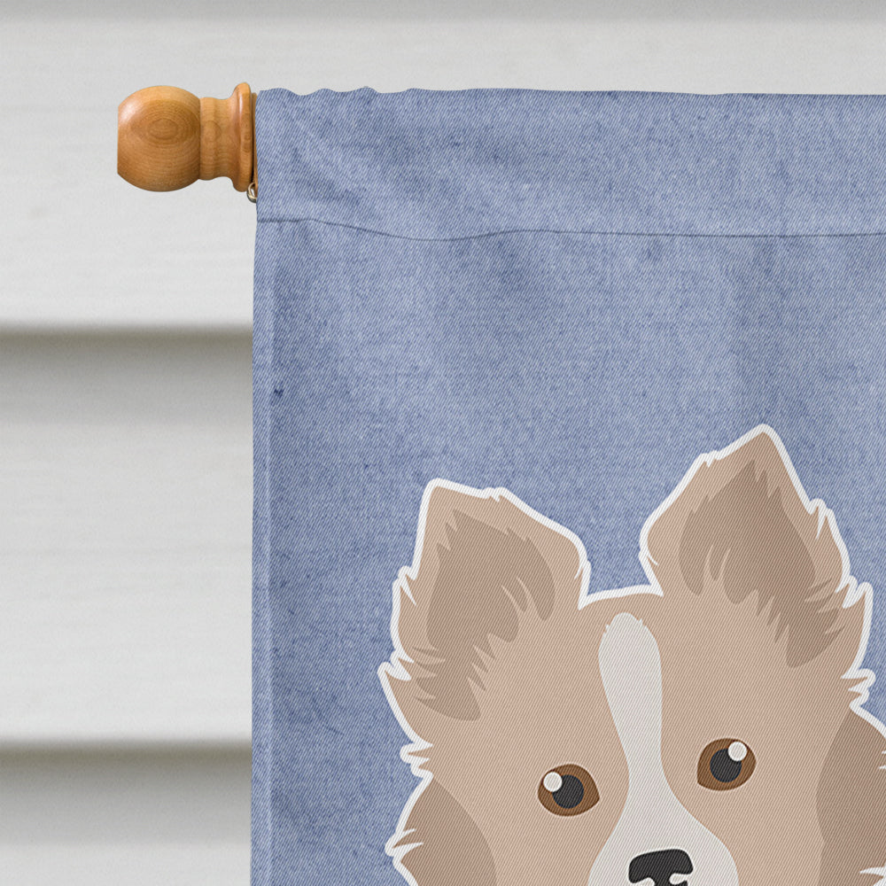 Tan Pomchi Welcome House Flag 28x40 Porch Sleeve Pole Decorative Outside Yard Banner Artwork Wall Hanging, Polyester