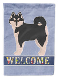 Pomsky #1 Welcome House Flag 28x40 Porch Sleeve Pole Decorative Outside Yard Banner Artwork Wall Hanging, Polyester