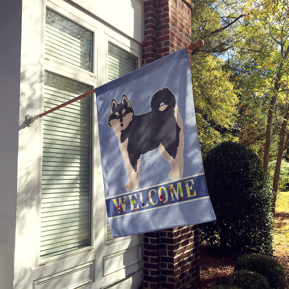 Pomsky #1 Welcome House Flag 28x40 Porch Sleeve Pole Decorative Outside Yard Banner Artwork Wall Hanging, Polyester