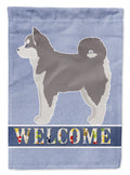 Pomsky #2 Welcome House Flag 28x40 Porch Sleeve Pole Decorative Outside Yard Banner Artwork Wall Hanging, Polyester