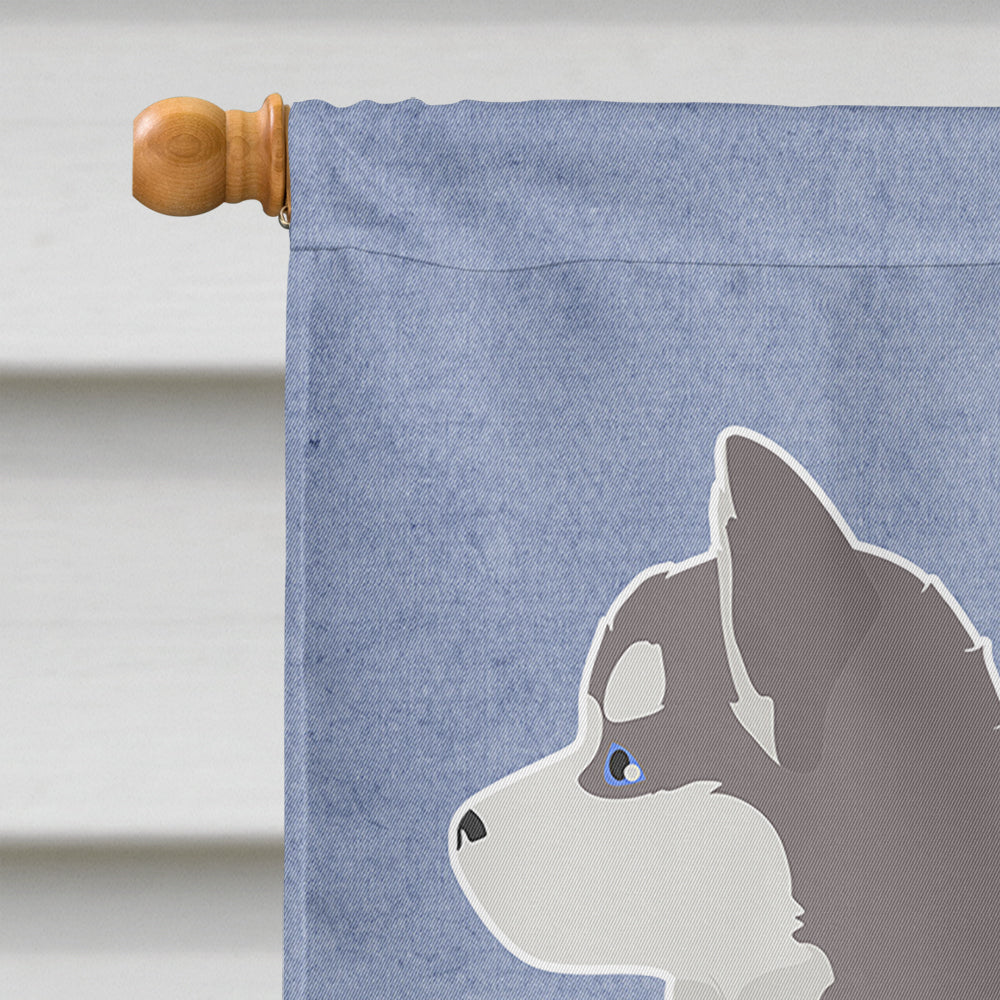 Pomsky #2 Welcome House Flag 28x40 Porch Sleeve Pole Decorative Outside Yard Banner Artwork Wall Hanging, Polyester