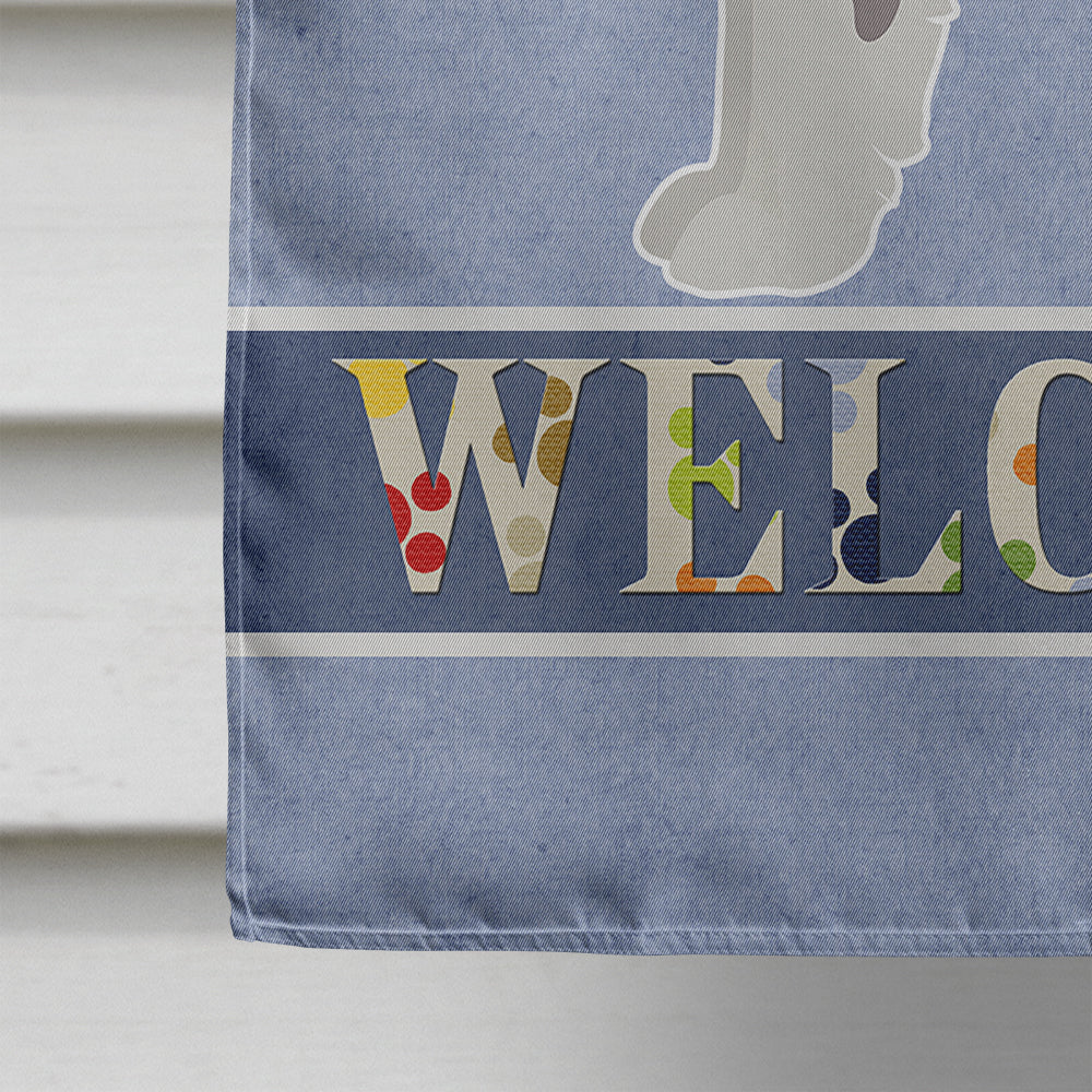 Pomsky #2 Welcome House Flag 28x40 Porch Sleeve Pole Decorative Outside Yard Banner Artwork Wall Hanging, Polyester