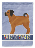 Puggle Welcome House Flag 28x40 Porch Sleeve Pole Decorative Outside Yard Banner Artwork Wall Hanging, Polyester