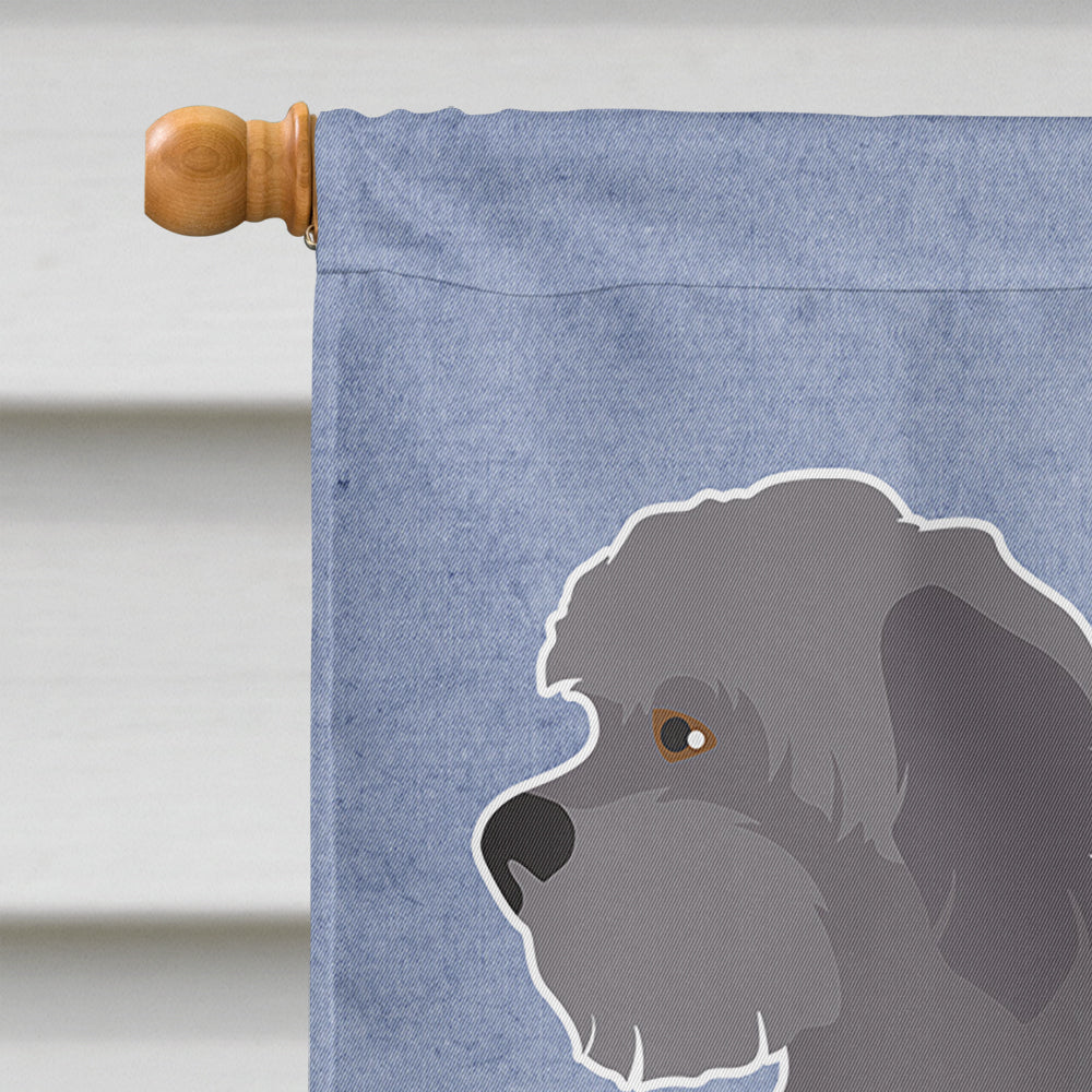 Grey Schnoodle Welcome House Flag 28x40 Porch Sleeve Pole Decorative Outside Yard Banner Artwork Wall Hanging, Polyester