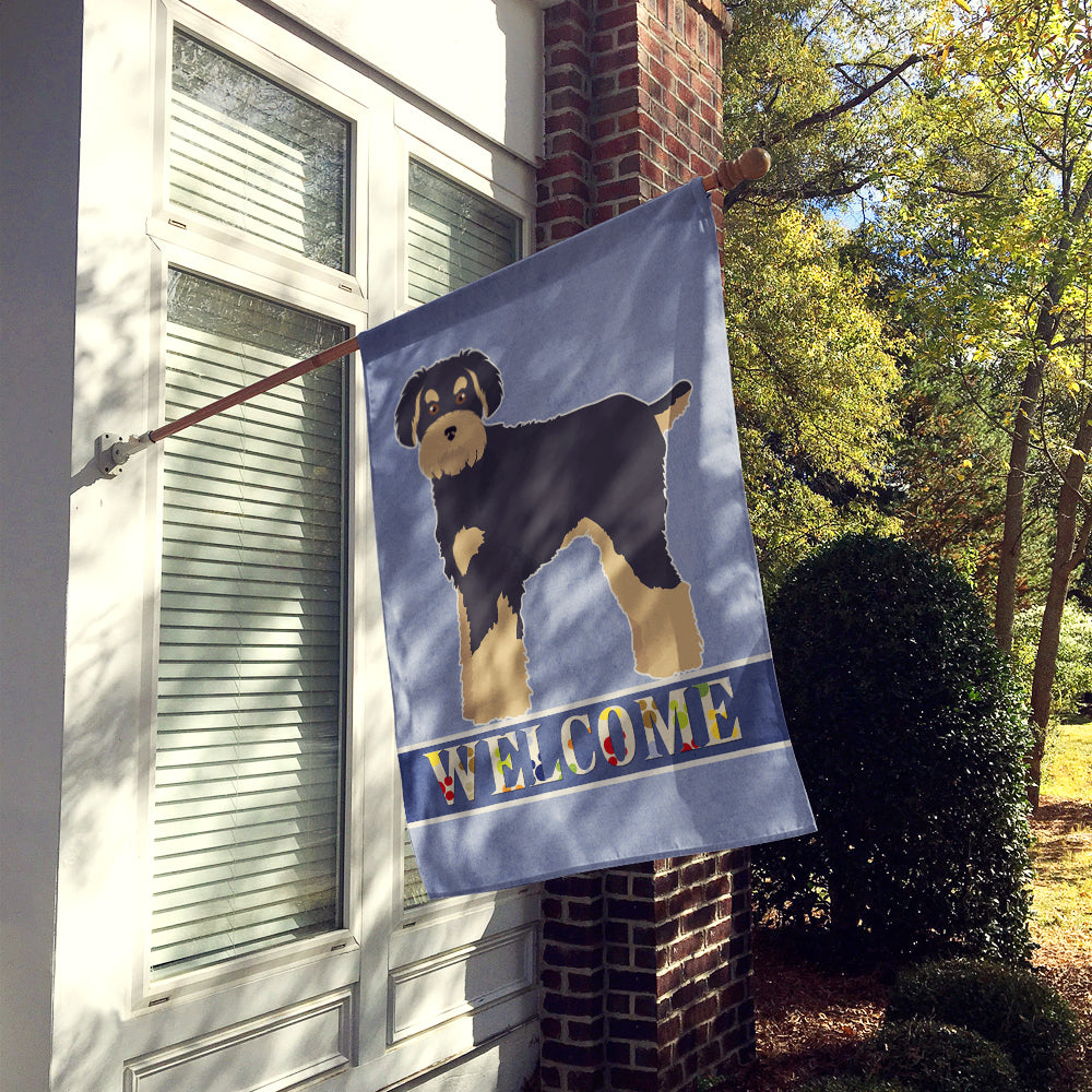 Schnoodle Welcome House Flag 28x40 Porch Sleeve Pole Decorative Outside Yard Banner Artwork Wall Hanging, Polyester
