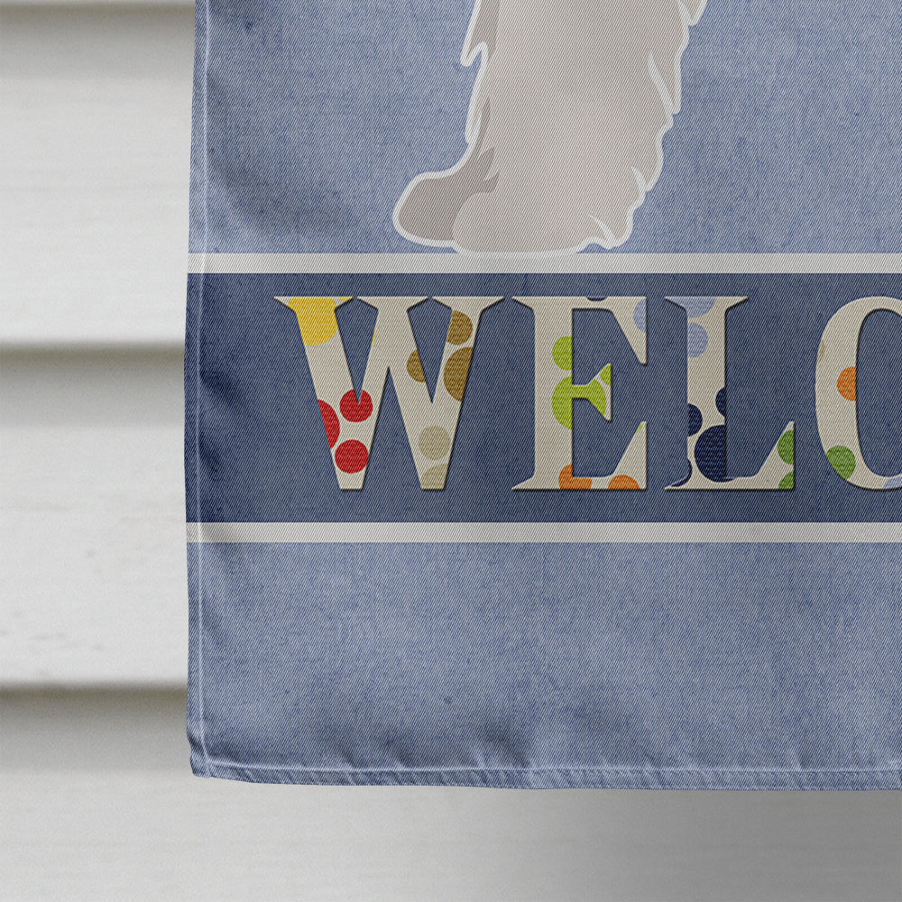 Sheepadoodle Welcome House Flag 28x40 Porch Sleeve Pole Decorative Outside Yard Banner Artwork Wall Hanging, Polyester