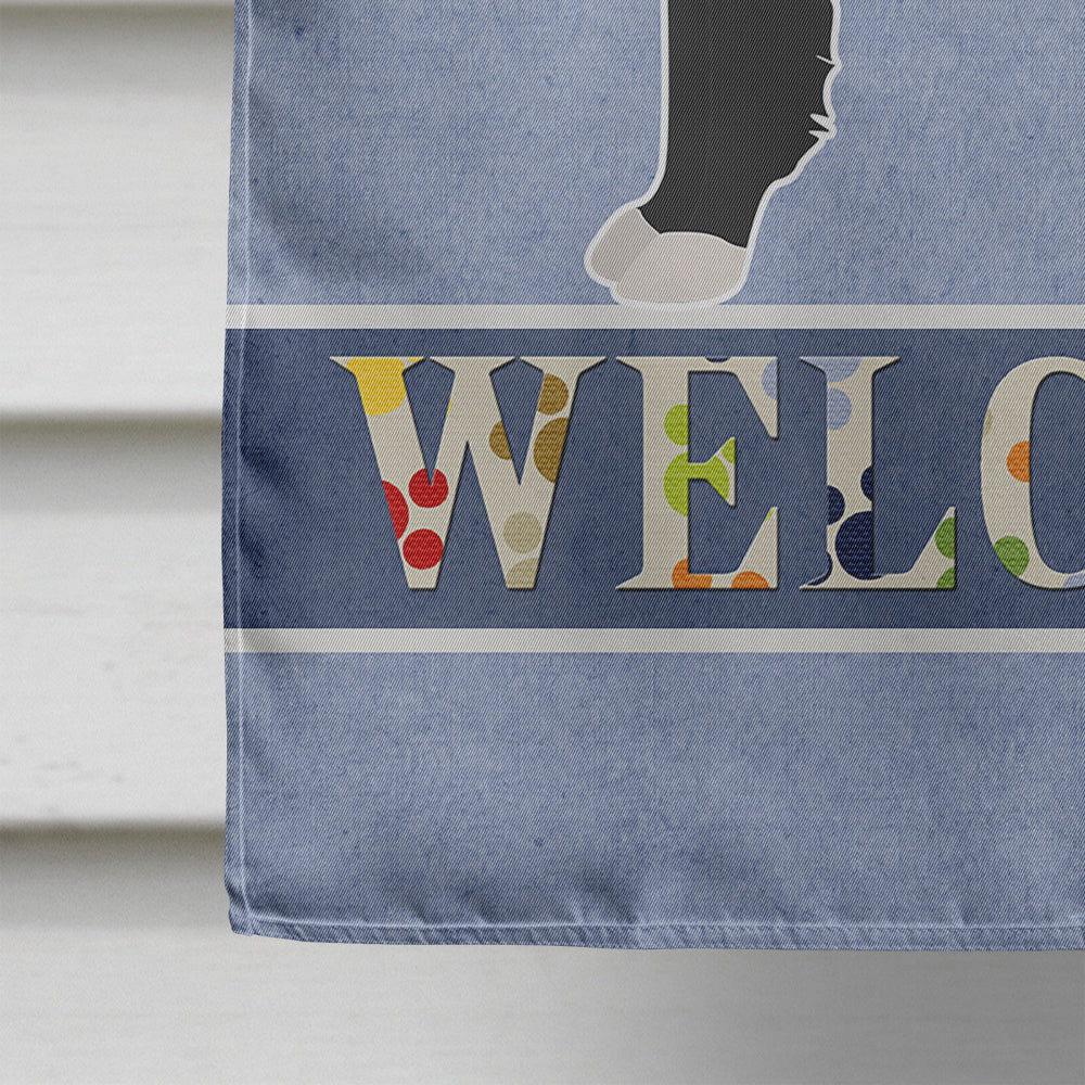 Shollie #1 Welcome House Flag 28x40 Porch Sleeve Pole Decorative Outside Yard Banner Artwork Wall Hanging, Polyester