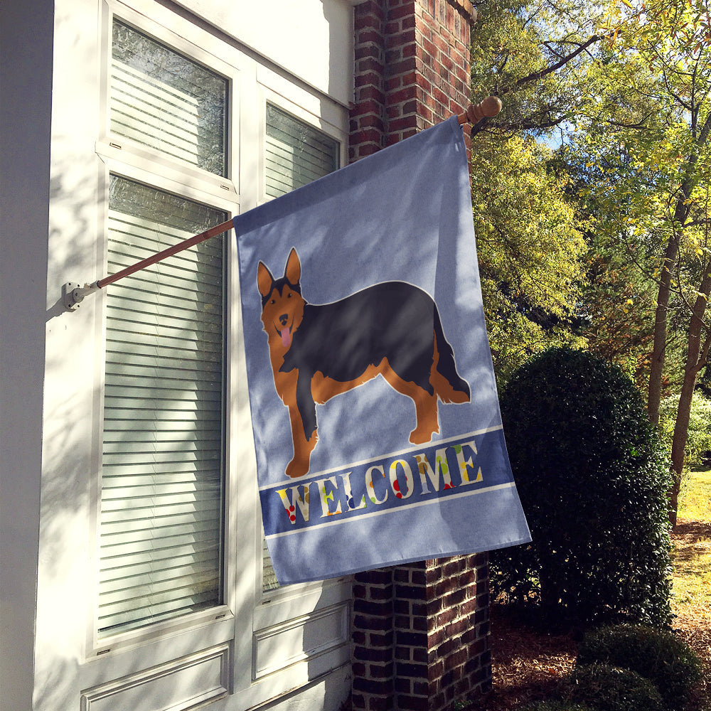 Shollie #2 Welcome House Flag 28x40 Porch Sleeve Pole Decorative Outside Yard Banner Artwork Wall Hanging, Polyester