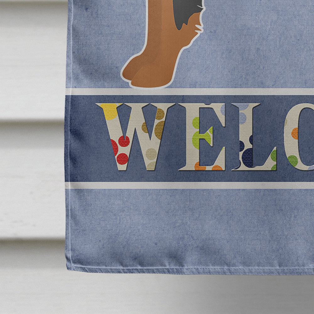 Shollie #2 Welcome House Flag 28x40 Porch Sleeve Pole Decorative Outside Yard Banner Artwork Wall Hanging, Polyester