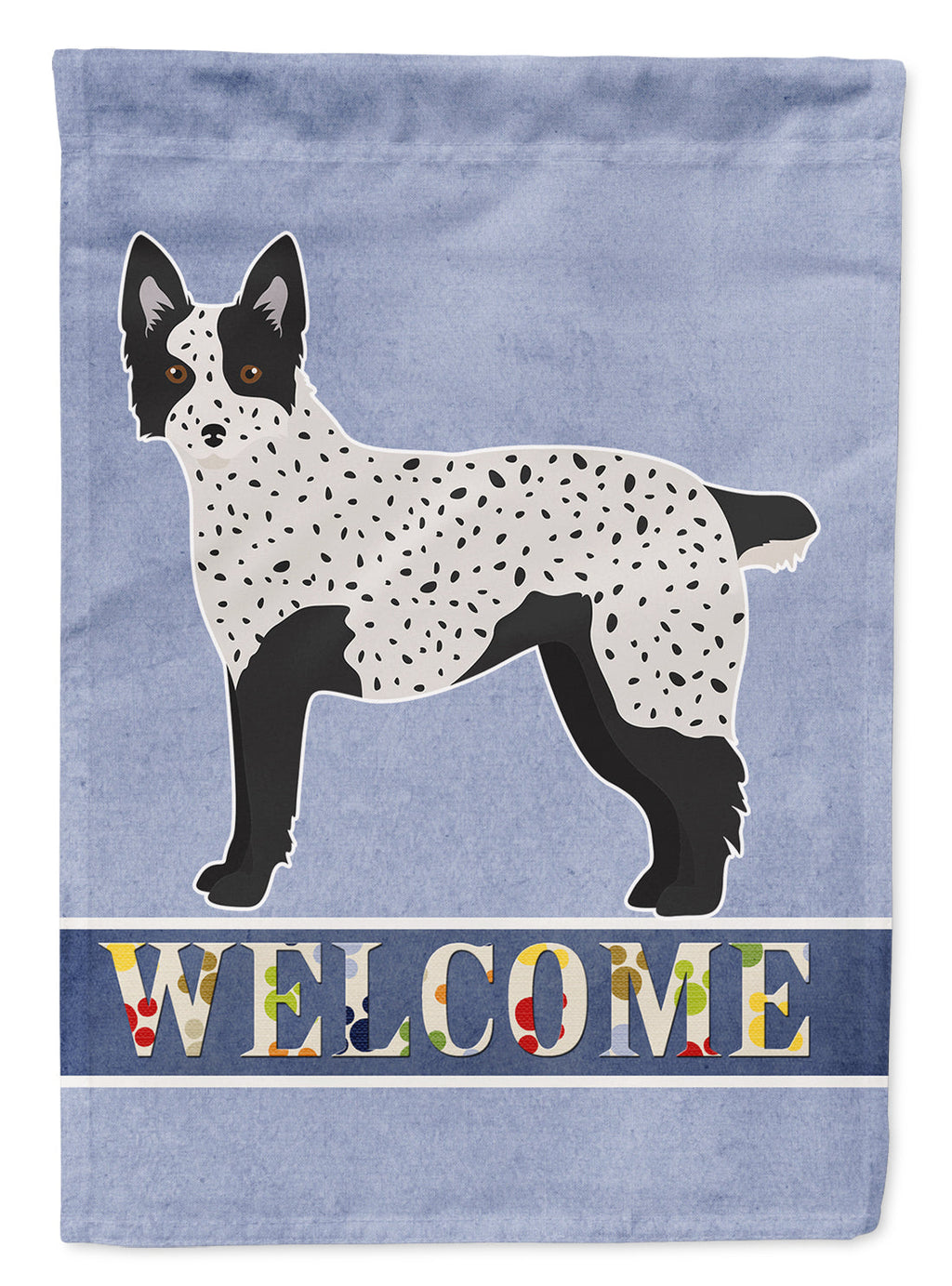 Texas Heeler Welcome House Flag 28x40 Porch Sleeve Pole Decorative Outside Yard Banner Artwork Wall Hanging, Polyester