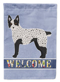 Texas Heeler Welcome House Flag 28x40 Porch Sleeve Pole Decorative Outside Yard Banner Artwork Wall Hanging, Polyester