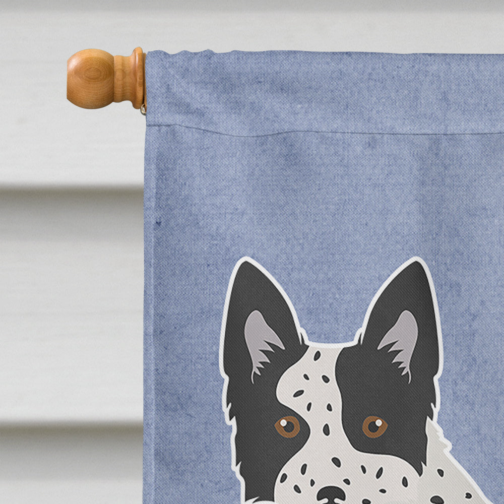 Texas Heeler Welcome House Flag 28x40 Porch Sleeve Pole Decorative Outside Yard Banner Artwork Wall Hanging, Polyester