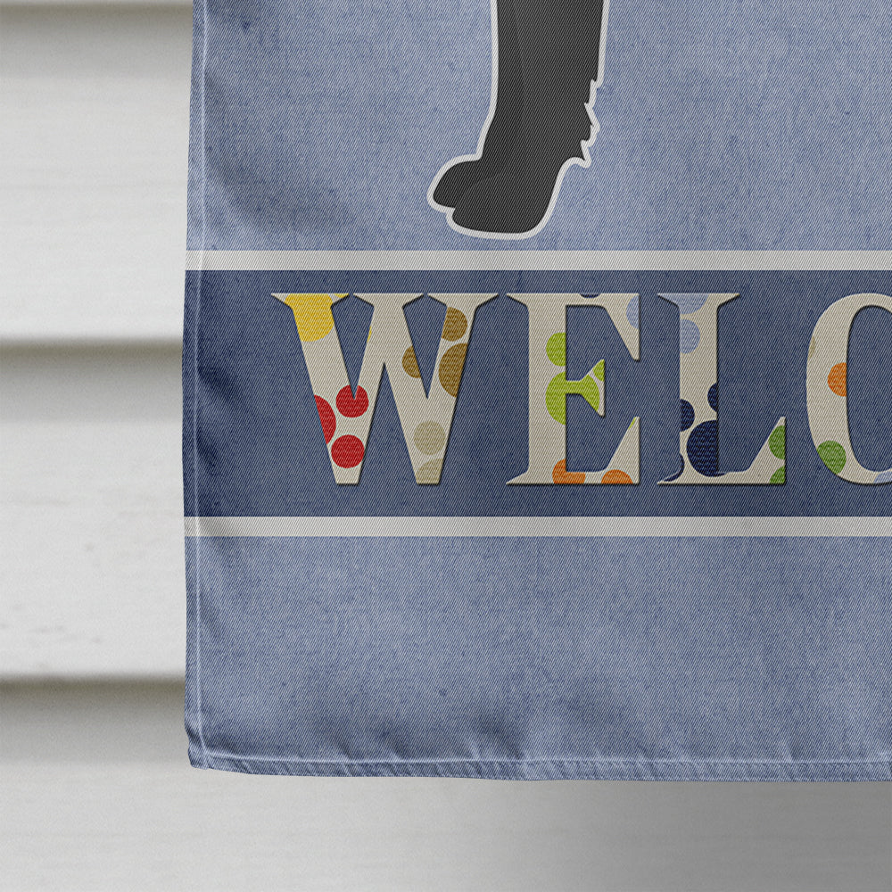 Texas Heeler Welcome House Flag 28x40 Porch Sleeve Pole Decorative Outside Yard Banner Artwork Wall Hanging, Polyester