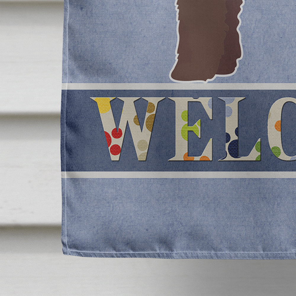 Whoodle #1 Welcome House Flag 28x40 Porch Sleeve Pole Decorative Outside Yard Banner Artwork Wall Hanging, Polyester
