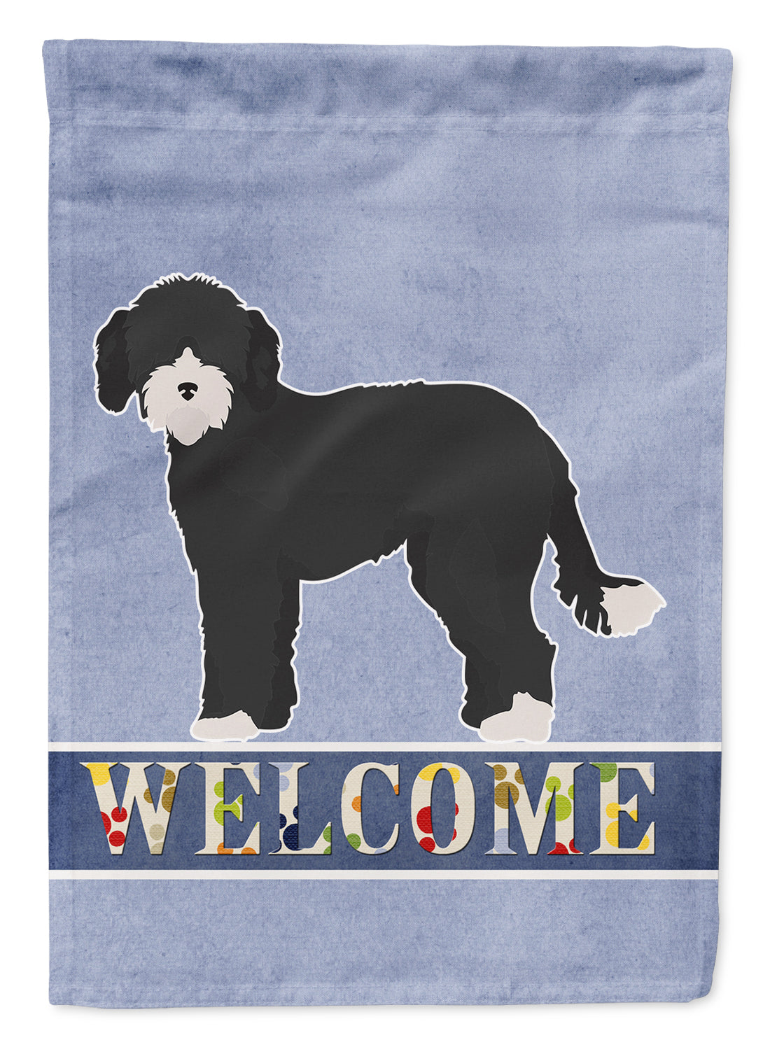 Whoodle #2 Welcome House Flag 28x40 Porch Sleeve Pole Decorative Outside Yard Banner Artwork Wall Hanging, Polyester