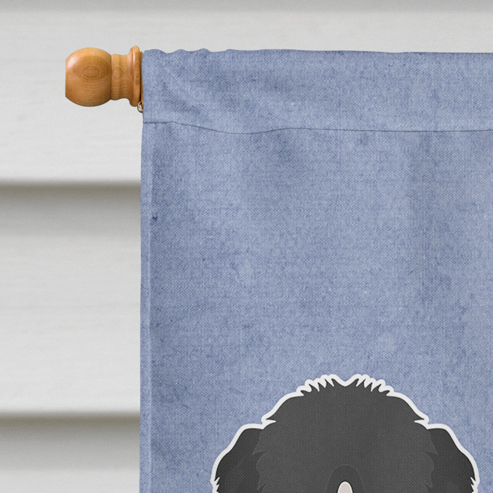 Whoodle #2 Welcome House Flag 28x40 Porch Sleeve Pole Decorative Outside Yard Banner Artwork Wall Hanging, Polyester