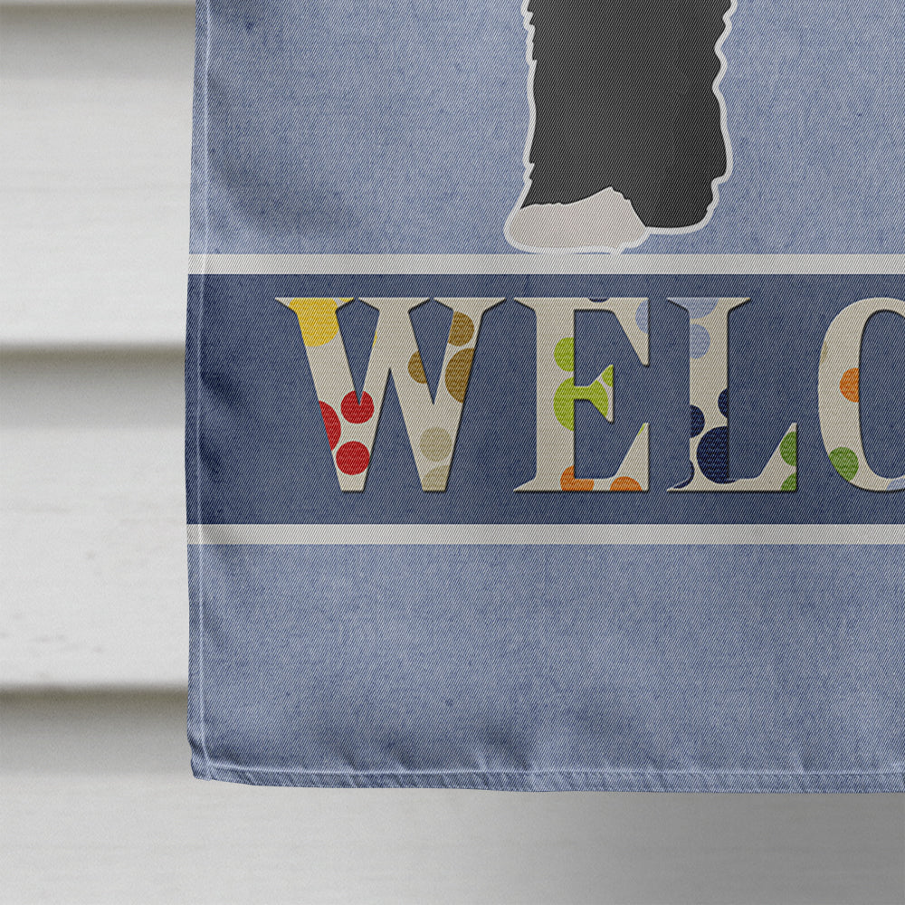 Whoodle #2 Welcome House Flag 28x40 Porch Sleeve Pole Decorative Outside Yard Banner Artwork Wall Hanging, Polyester