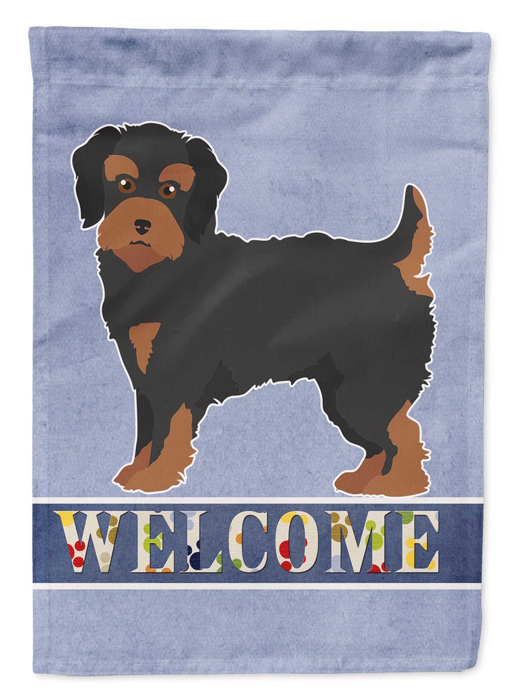 Yorkiepoo #1 Welcome House Flag 28x40 Porch Sleeve Pole Decorative Outside Yard Banner Artwork Wall Hanging, Polyester