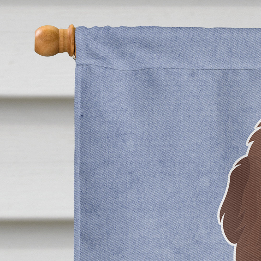 Bernedoodle #2 Welcome House Flag 28x40 Porch Sleeve Pole Decorative Outside Yard Banner Artwork Wall Hanging, Polyester