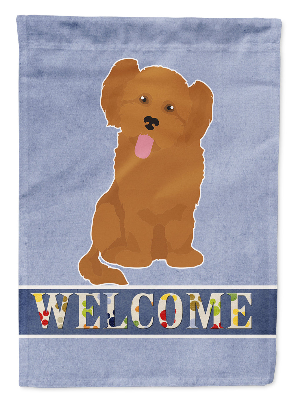 Shih Poo #3 Welcome House Flag 28x40 Porch Sleeve Pole Decorative Outside Yard Banner Artwork Wall Hanging, Polyester