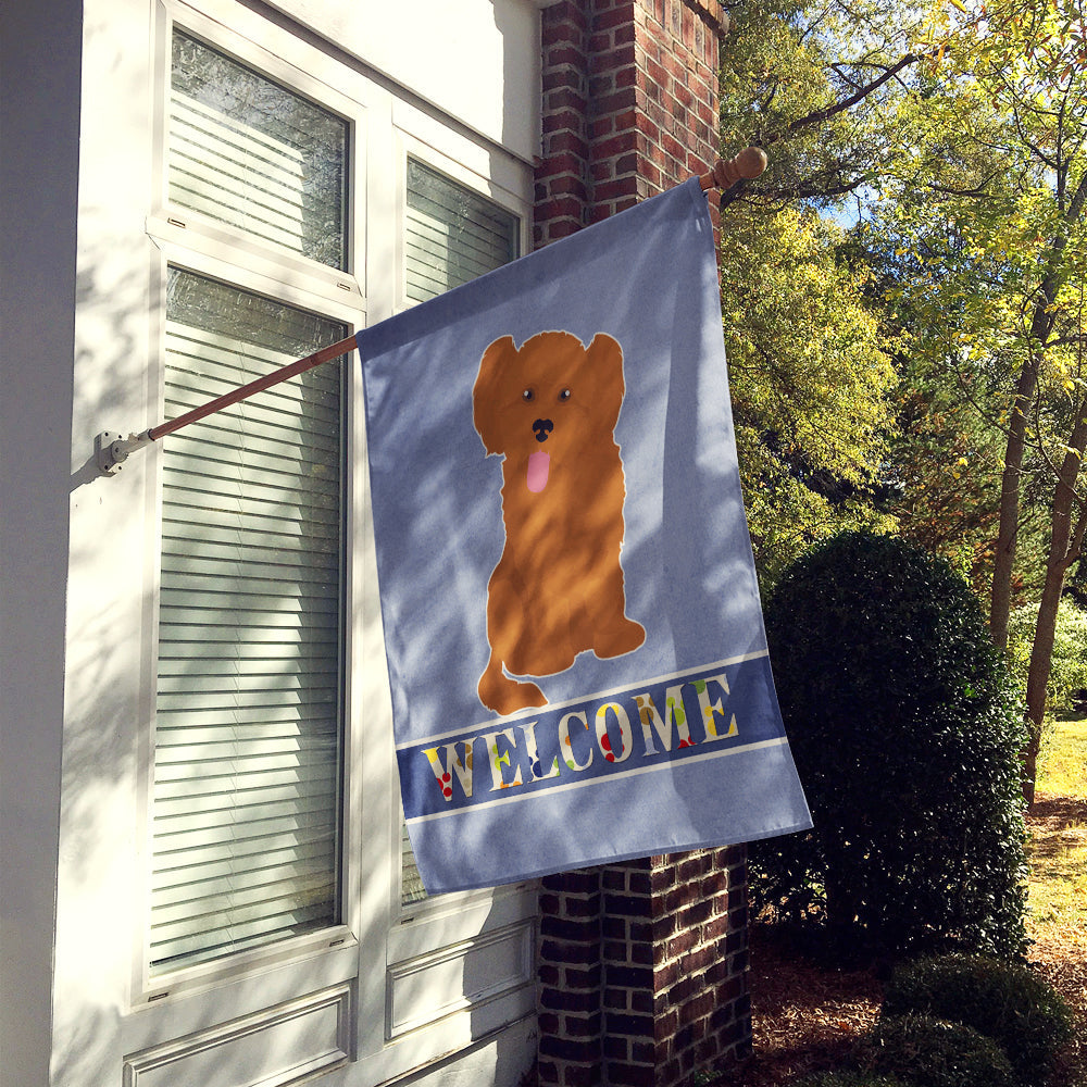 Shih Poo #3 Welcome House Flag 28x40 Porch Sleeve Pole Decorative Outside Yard Banner Artwork Wall Hanging, Polyester