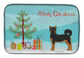 Akita Shepherd Black and Tan Christmas Tree Dish Drying Mat Absorbent Dish Drying Mat Pad for Kitchen Counter Dish Drainer Mat for Countertop, 14 x 21", Multicolor