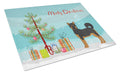 Akita Shepherd Black and Tan Christmas Tree Cutting Board Tempered Glass Kitchen Cutting Surface, Heat Resistant Chopping, Non-Slip Feet, Food Prep & Serving