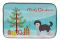 Aussiedoodle #1 Christmas Tree Dish Drying Mat Absorbent Dish Drying Mat Pad for Kitchen Counter Dish Drainer Mat for Countertop, 14 x 21", Multicolor